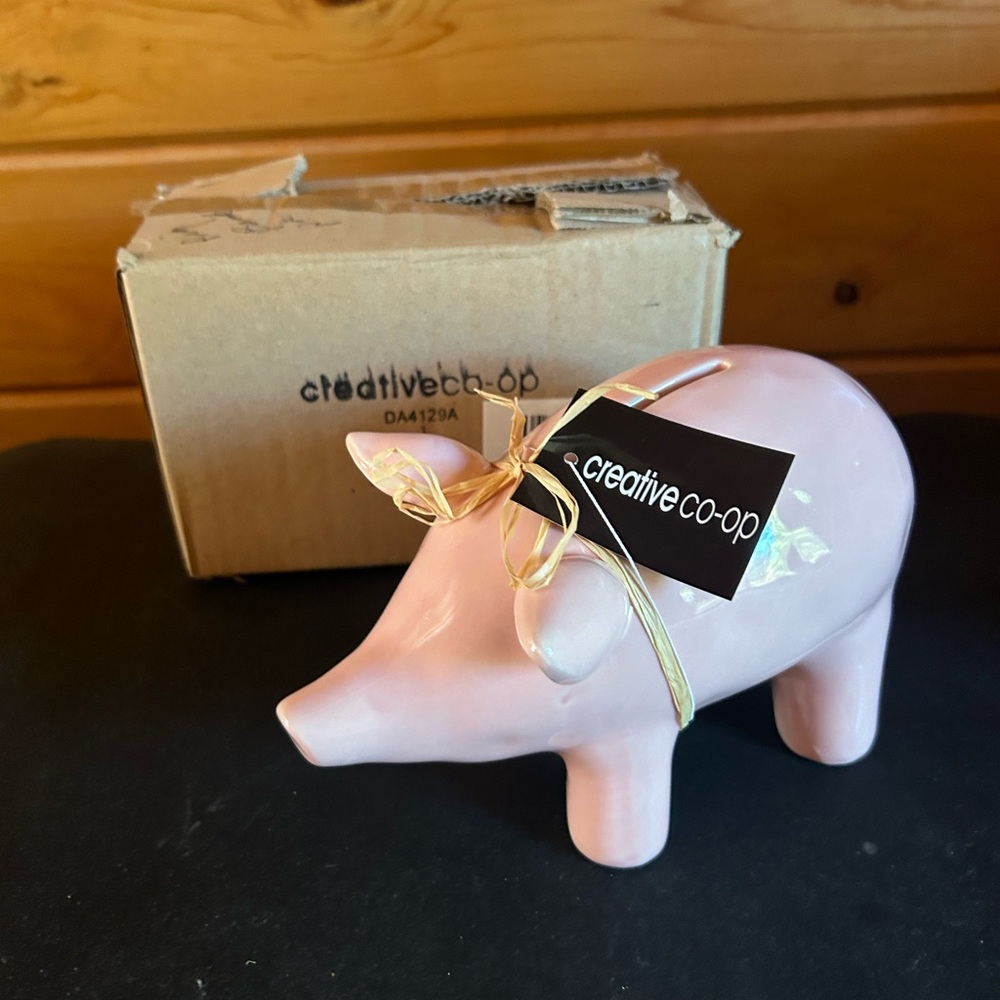 Sweet Ceramic Pink Piggy 🐷 Bank